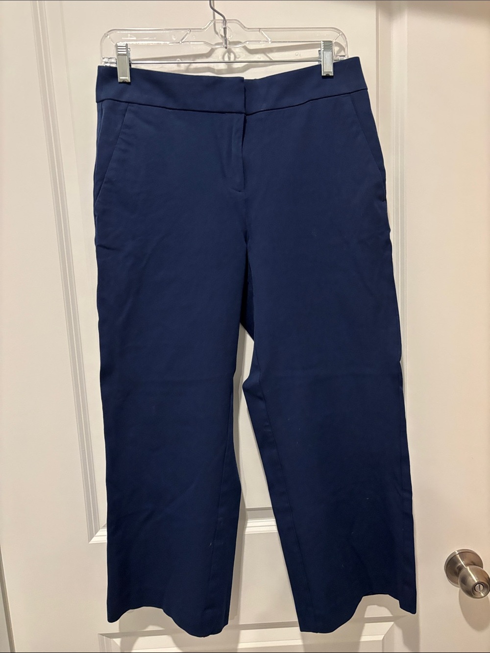LOFT Deep Navy Wide-Leg Crop Trousers